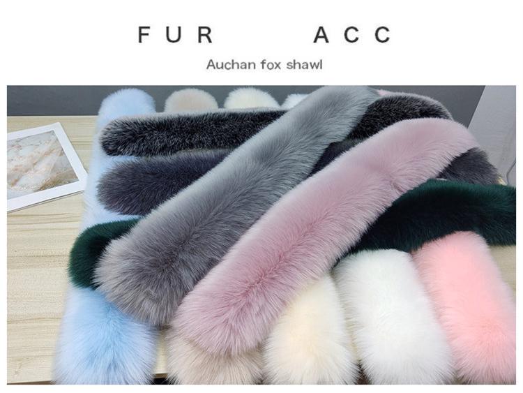 Женский теплый снуд-шарф из искусственного лисьего меха: Толстый галстучный воротник для осени и зимы