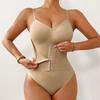 Firm Tummy Control Thong Bodysuit Shapewear with Zipper Belt Women Fajas Body Shaper Waist Trainer Slim Cincher Corset Tops