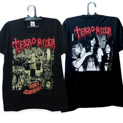 Terrorizer Черная Хлопковая Футболка Все Размеры S5XL Хлопок Двусторонняя Футболка Unisex T-Shirt NZ1825