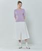 BASIC HOUSE Women'S Rayon Ribbed Short Sleeve Sweater Lavender Lzkt3204