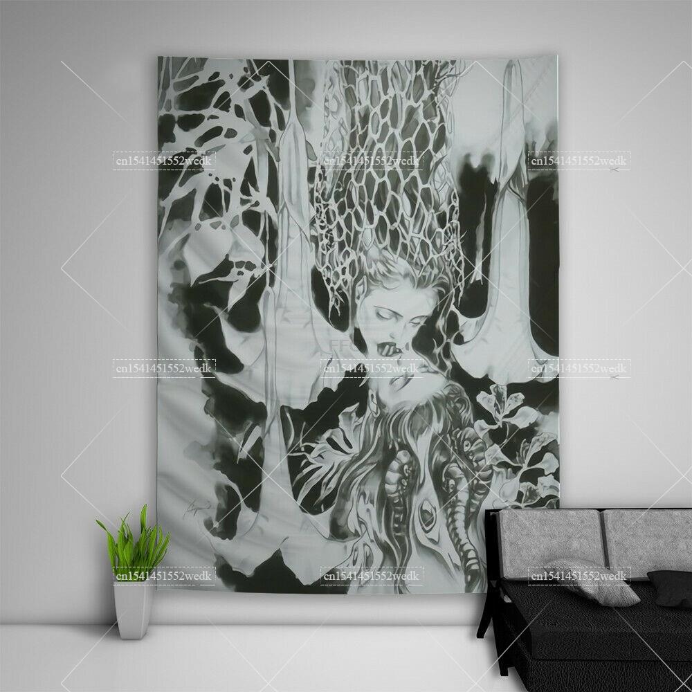Kawaii School Girl Tapestry Wall Decor Anime Tapestry Manga Aesthetic Room Decoration Meme Tapestries Art Poster For Home