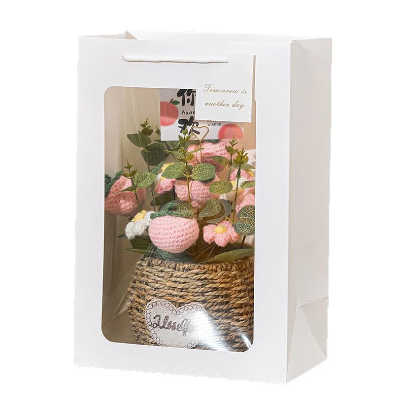 Preserved Flower Bouquet with Little Bear for Graduation, Birthday, Teacher's Day, or Special Friend