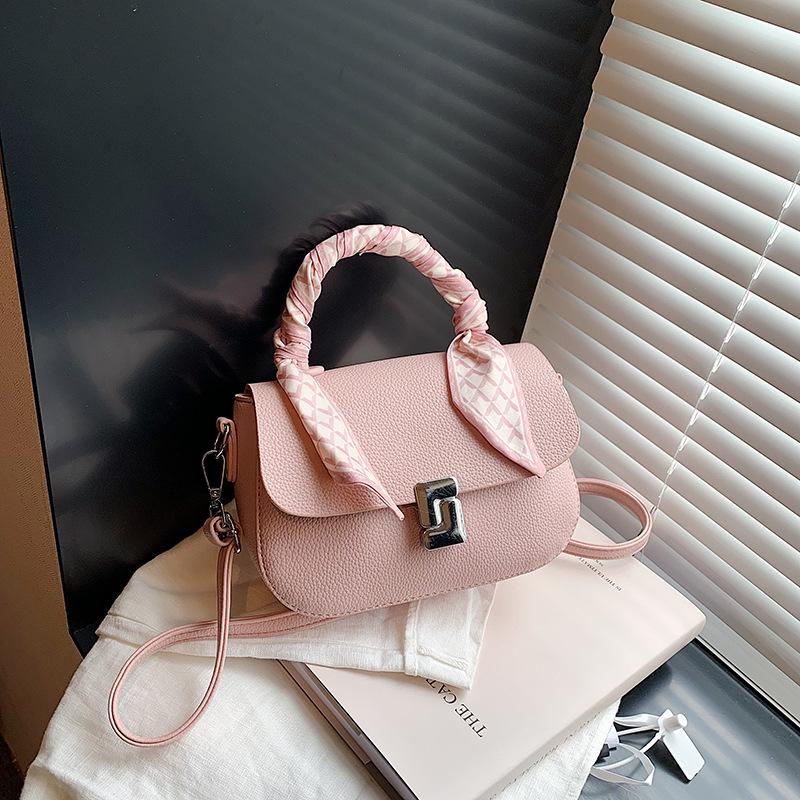 Новая стильная и простая шелковая сумка-флип с замком, портативная, на плечо, через плечо, универсальная женская сумка