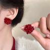 Серьги Ankola Chinese Red Camellia - элегантный высококачественный цветочный дизайн для женщин