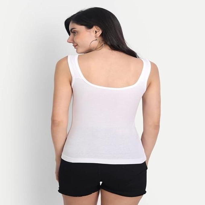 Женская хлопковая майка-комбинация без рукавов, стандартного кроя, набор из 2 шт.