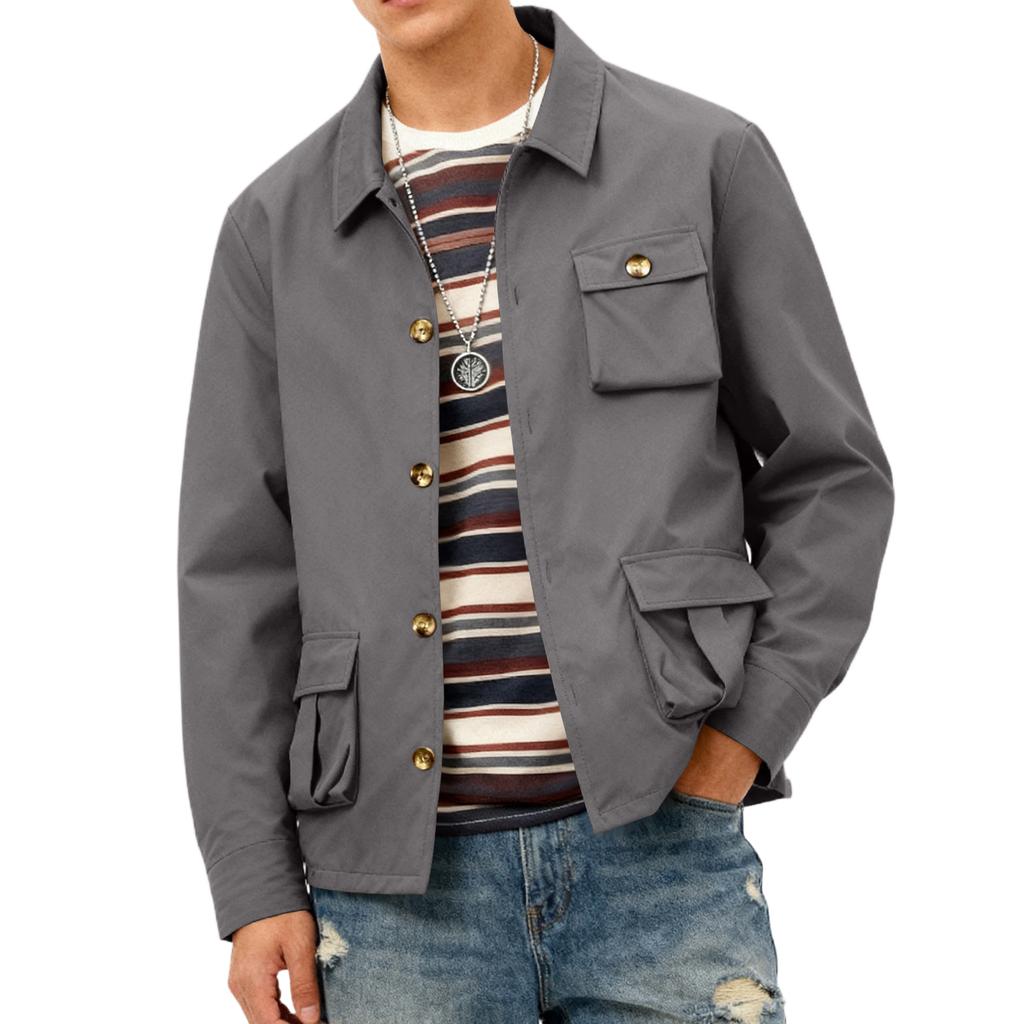 Men's Relaxed-Fit Casual Workwear Long-Sleeve Jacket