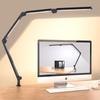 AIBOO Desk Lamp, LED Light, Clamp, Table Lamp, Clip-on Light, Bright, Eye-Friendly, High Color Rendering CRI90+, 4 Color Temperatures, 5 Dimmable