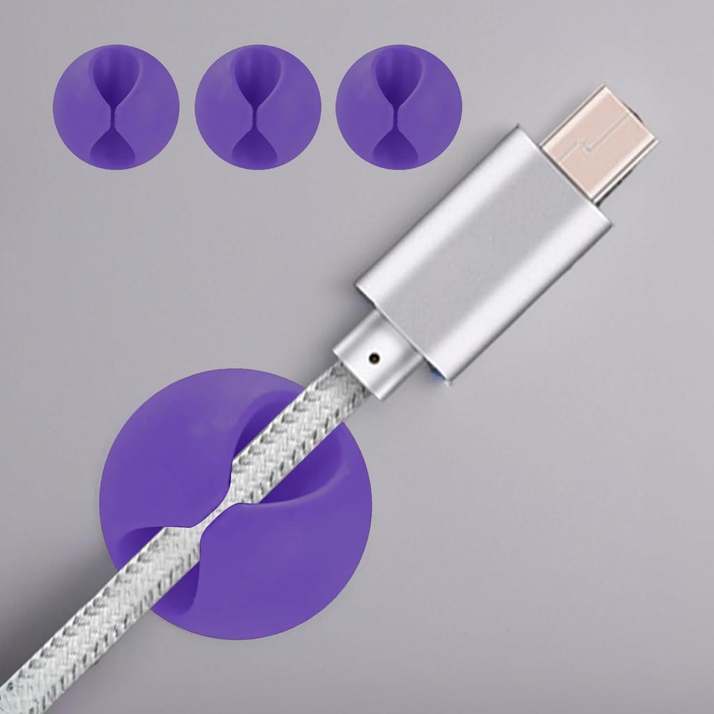 10PCS Desk Cable Organizer Clips for Wire Management Adhesive Cord Holders USB Charging Cables Office Desktop Organization