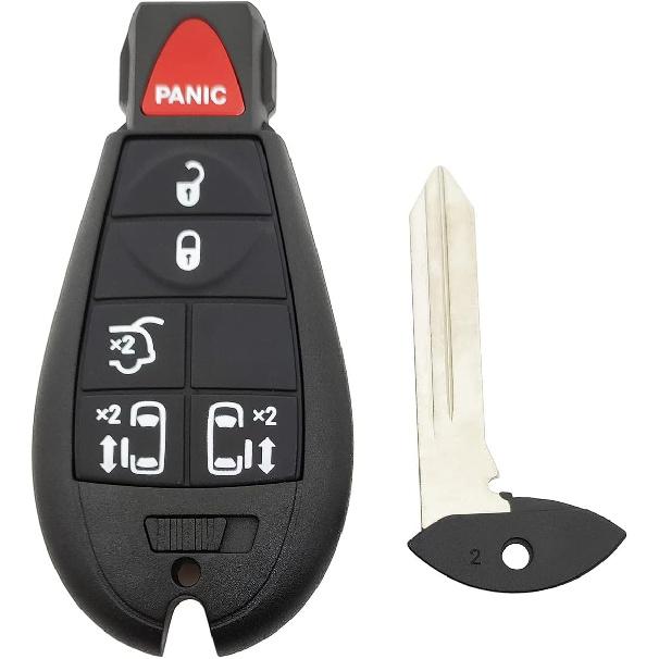 Replacement Key Fob Cover Case fit for Dodge Ram 1500 2500 3500 Journey Challenger Grand Caravan Key Fob Shell for Jeep Grand Cherokee Keyless Entry