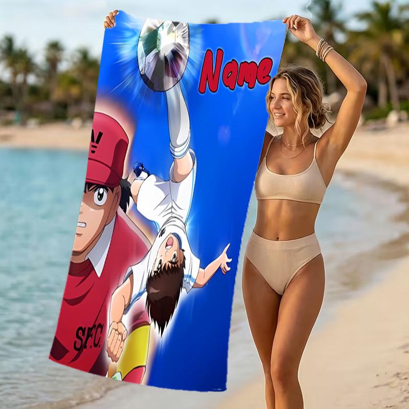 Customizable personalized beach towels Captain Tsubasa Dream Team themed designs.Suitable for the beach, yoga, sports;ideal as beach accessories