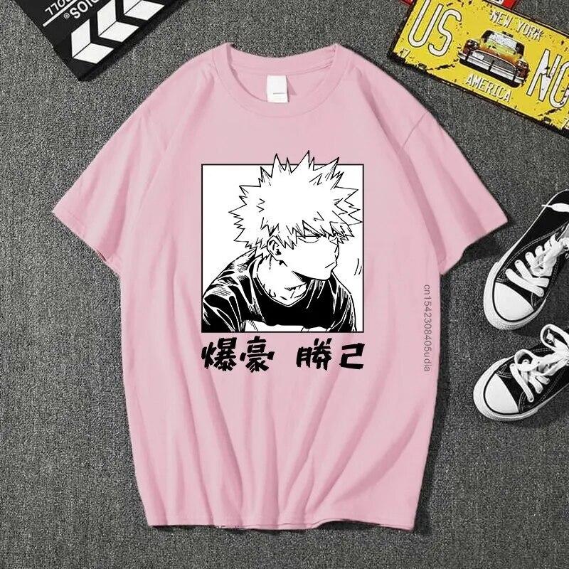 Аниме My Hero Academia Bakugou Katsuki Повседневная летняя свободная футболка Harajuku для унисекс/женская толстовка