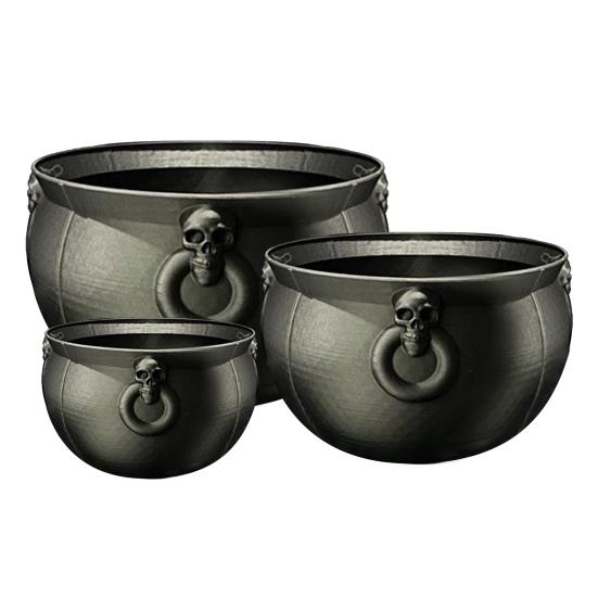 Хэллоуин Ведьмин Котел Котел Конфетница Пластиковый Большой Черный Котел Ведро Украшение Угощение Вечеринка Принадлежности