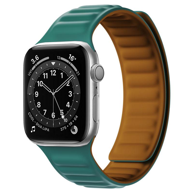 Силиконовый ремешок-звено для Apple watch band 44мм 40мм 45мм 41мм 46мм 49мм Магнитный браслет Loop iwatch series SE 7 8 9 ultra 2 10
