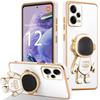 Silicone Case For Xiaomi Redmi Note 12 Pro Plus 5G - Shockproof Protection - Astronaut Stand - White
