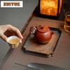 110ml Handmade Purple Clay Teapots Handmade Apple Pot Raw Ore Zhu Mud Tea Maker Kettle With Strainer Zisha Tea Set Cafes gifts