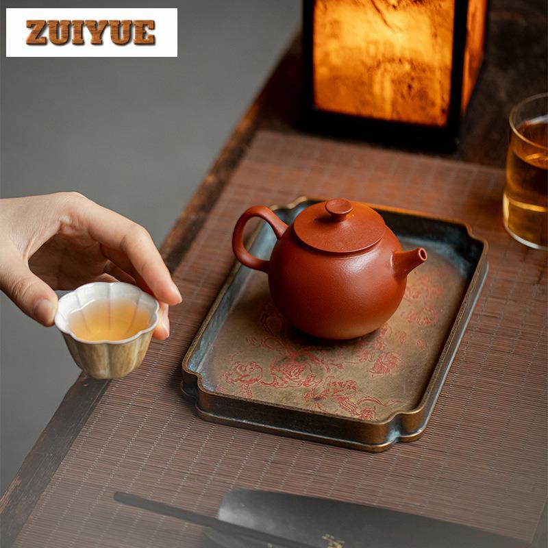 110ml Handmade Purple Clay Teapots Handmade Apple Pot Raw Ore Zhu Mud Tea Maker Kettle With Strainer Zisha Tea Set Cafes gifts
