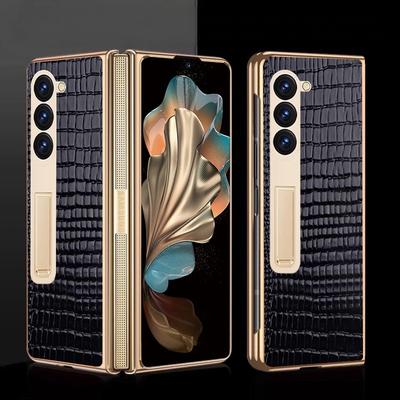 Чехол для телефона Samsung Z Fold 7 с гальваническим покрытием, узор «Брюхо ящерицы», защитная крышка с HD-пленкой, совместим с Samsung Z Fold 6 5 4