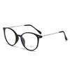 Anti-Blue Light Plain Glasses Ultra-Light Blush Cold Brown Color Korean Anti Radiation Eyeglasses Round Metal Frame