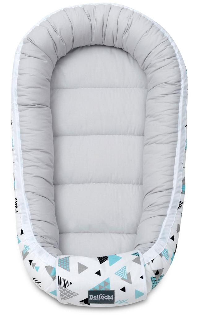 Bellochi Детская капсула для сна Baby Nest Pod для новорожденных — 100% хлопок — сертифицирован Oeko-TEX — 90x60x12 см — с защитными краями — tresor