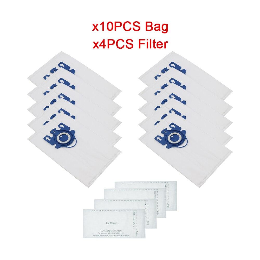 10Pcs/Lot For Miele Type GN Deluxe Synthetic Vacuum & 4 Filters S2 S5 S8 C1 C3 Hepa Vacuum Cleaner DUST BAGS With FILTERS