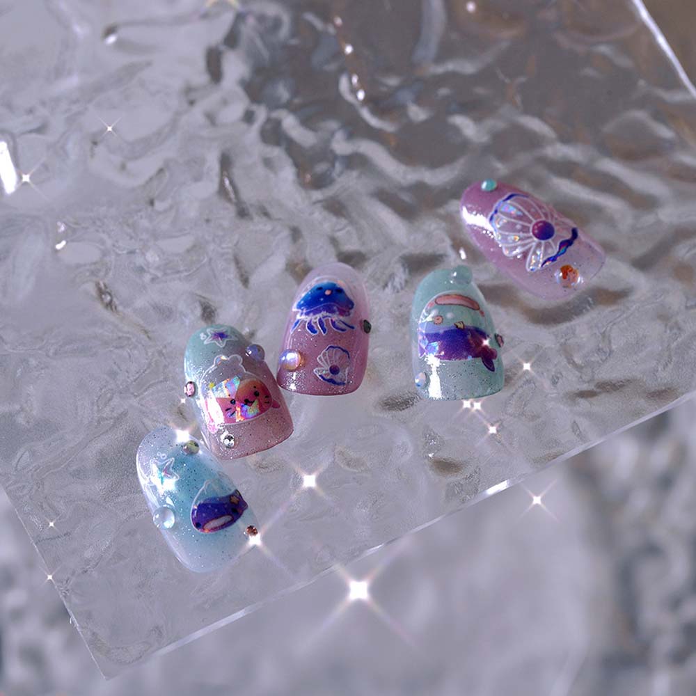 Shells Ocean Nail Decals Dolphin Ocean Nail Decorations Colorful Ocean Nail Stickers  Lady/Girls