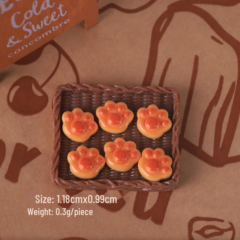 Мини-игровой набор «Еда»: Имитация хлеба, круассана, тоста, сумки в виде кошачьих когтей, самодельный крем-клей, шпилька для волос, гвоздь и аксессуары из смолы