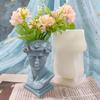 David Head Flowerpot Concrete Mold Silicone Planter Plaster Mould 3D Art Vase Dried Flower Container Pen Holder Molds Home Decor