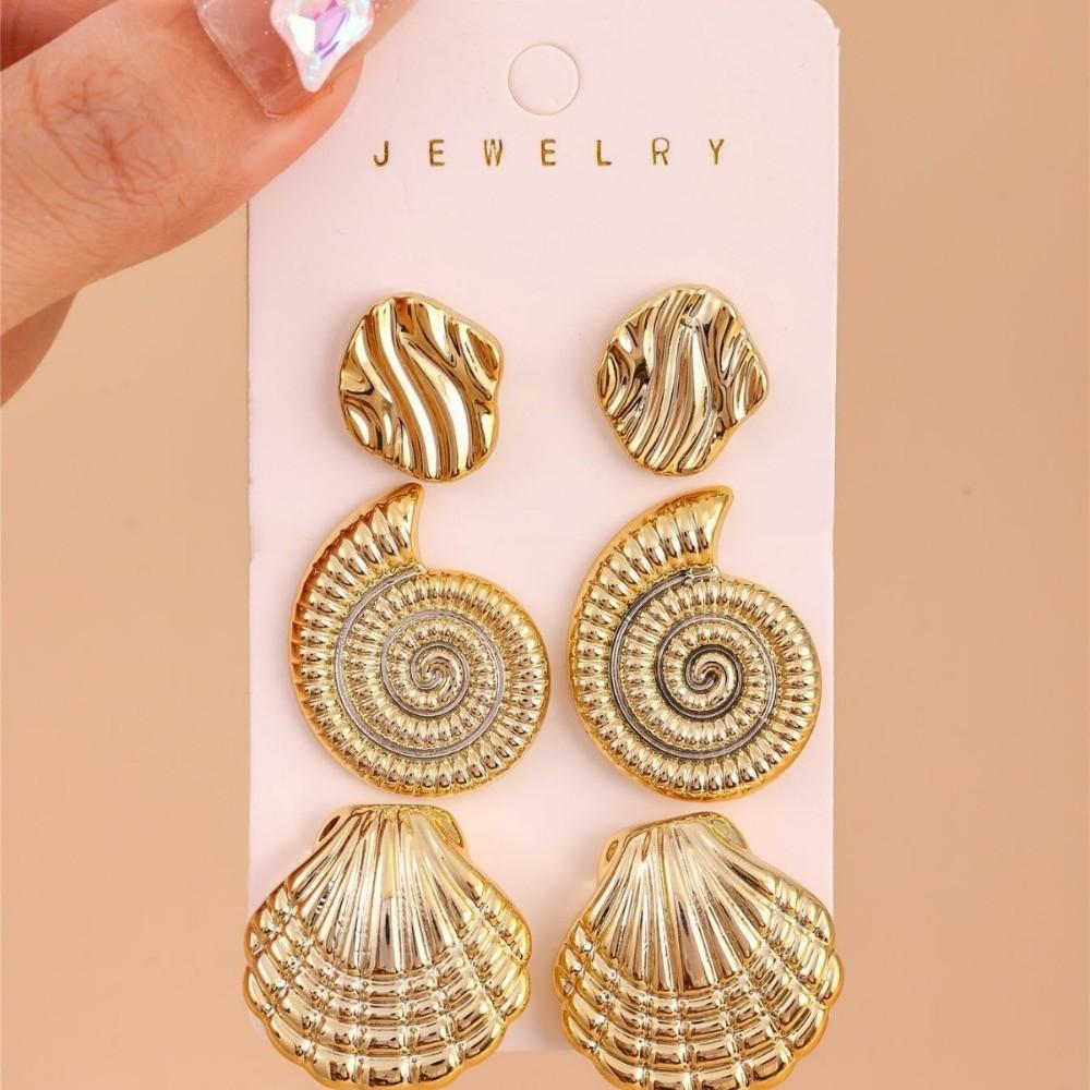 3 Pairs Bohemian Ocean Style Earrings Starfish Ear Studs Vintage Dangle Earring Women Accessories