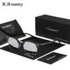 RBsunny Fashion HD Mirror Lens Солнцезащитные очки мужские для вождения на открытом воздухе поляризованные очки UV400 круглые женские очки из сплава ПК