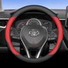 Leather Car Steering Wheel Cover for Toyota RAV4 Noah  Innova Camry Harrier Auris Avensis Venza Verso Avalon Accessories