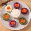 Seasonal Dessert Maker Sunflower Pattern Round Mooncake Mold, Hand Press Double Ended Plastic Pastry Creative Dough Embosser Tool, Easy Clean