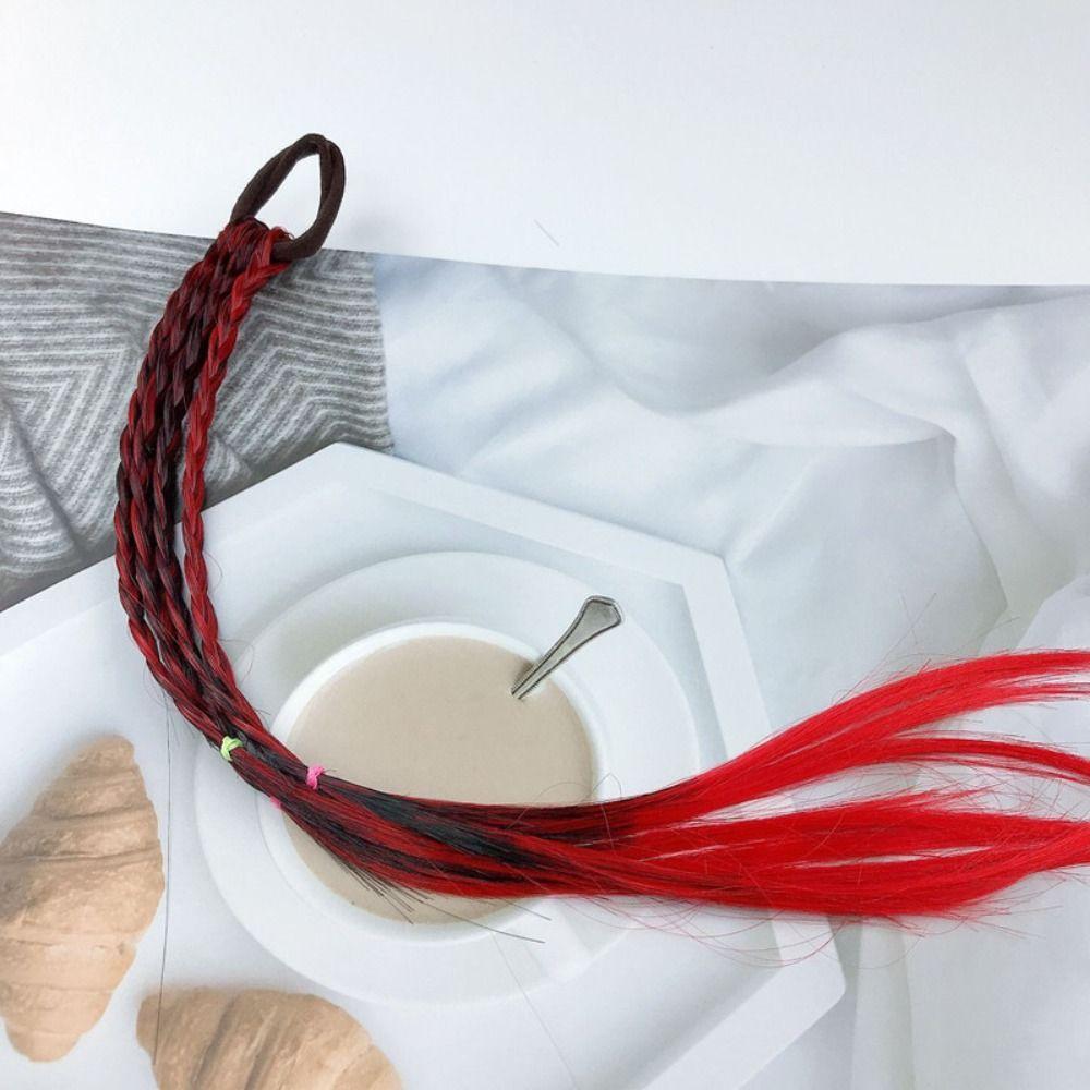 Повязка на голову Повязки на голову с хвостиком Резинки для волос Косички Головные уборы для девочек Цветные парики для детей