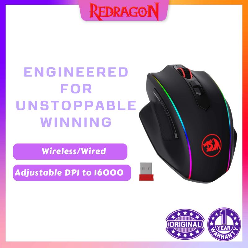 Беспроводная игровая мышь Redragon M686, проводная/беспроводная игровая мышь с разрешением 16000 точек на дюйм и профессиональным сенсором, срок службы 45 часов