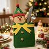 Christmas Cutlery Sleeves Set - Felt Santa Elk Snowman Penguin Elf Bear Gingerbread Cartoon Table Decor Holiday Party