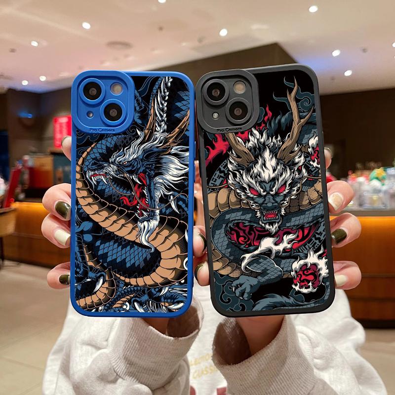 Модный китайский винтажный чехол с драконом для iPhone 13 12 11 14 Pro Max 14 Plus 7 8 Plus SE2020 XS XR X Мягкая силиконовая задняя крышка