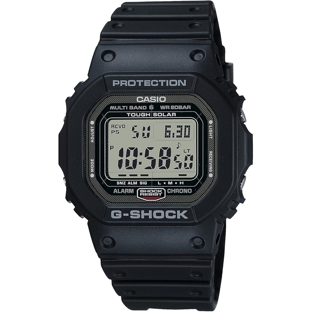Casio G-Shock GW-5000U-1JF Мужские Черные Радиоуправляемые Солнечные Часы Металлический Корпус Винтовая Задняя Крышка