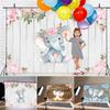 Happy Birthday Elephant Baby Photo Backdrop Children’s Photography Background Prop