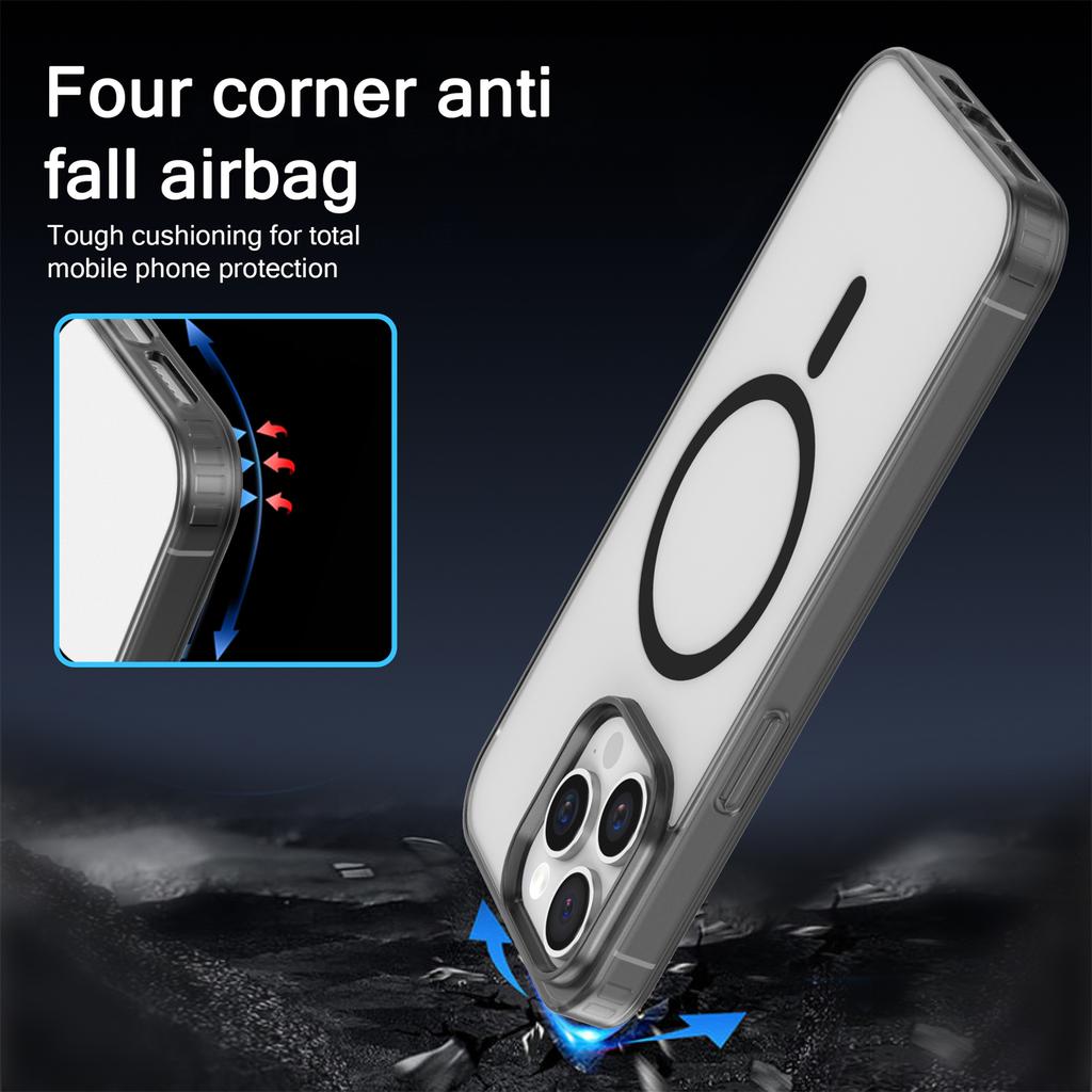 Роскошный беспроводной зарядный чехол Magsafe для iPhone 16 Pro Max Plus с прозрачным магнитным гальваническим покрытием