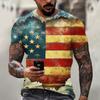 Men's Independence Day Printed Round-neck Short-sleeved T-shirt