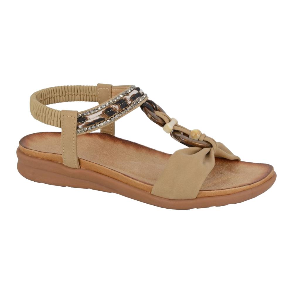 Cipriata Womens/Ladies Jewelled Elastic Slingback Sandals