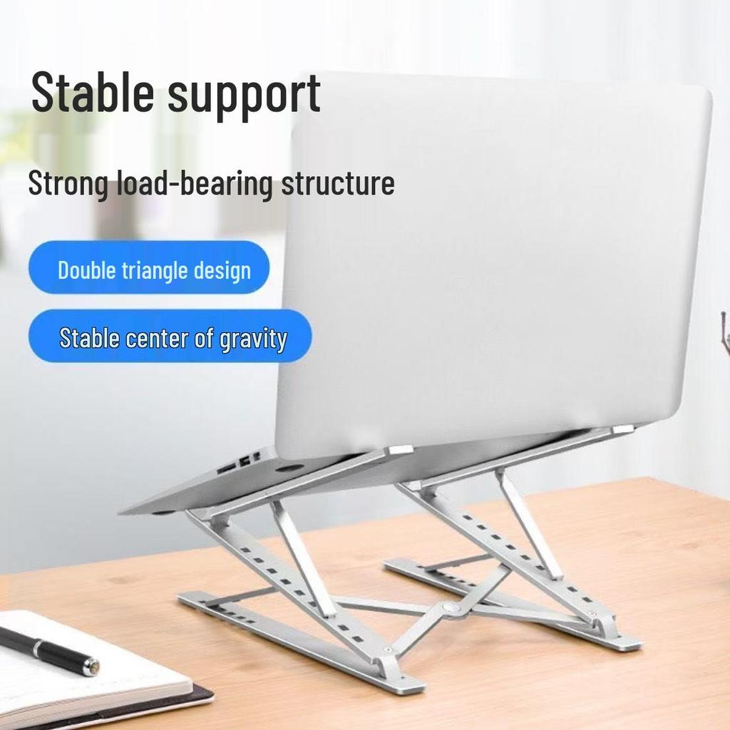 Подставка для ноутбука из алюминиевого сплава N8: Регулируемая, Складная, Двухъярусная Подставка с Теплоотводом.