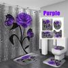 Водонепроницаемая занавеска для душа в ванной комнате, наборы занавесок для ванны с цветами, чехол для унитаза, коврик для ванной, коврик, комплект ковров, домашний декор, аксессуары для ванной комнаты, маска для ванной комнаты