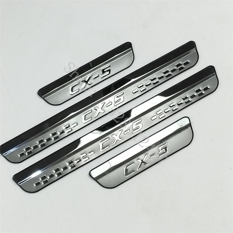for Mazda CX-5 CX 5 CX5 2017~2024 Door Sill Guard Stainless Scuff Plate Door Sills Pedal Protector Car cover Car Accessories