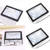 Foldable Portable A4 Rectangular 3x Reading Magnifying Glass With Led Light For Senior Use Creative Desk Accessory