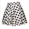 Women Spring Summer Dot Printed Skirt Soft Breathable Loose High Waist A-line Pleated Midi Dress Fashion Party Costume