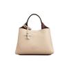 Tods Металлический кулон Съемный регулируемый плечевой ремень Кожаная сумка-тоут Сумка для покупок Сумка через плечо Мини Женская сумка-тоут Кремовый XBWAPAEL000QRI6O44