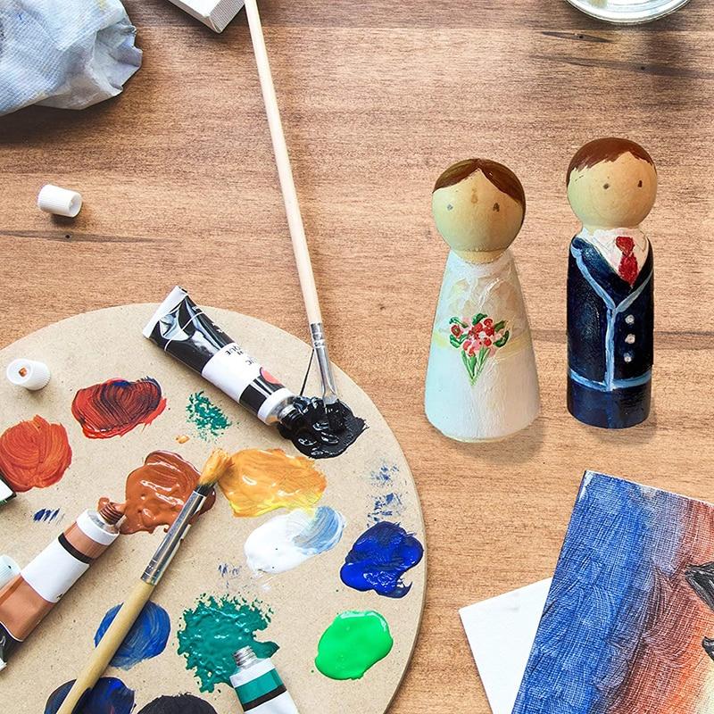 10 шт., натуральные незавершенные деревянные колышки, тела кукол, деревянные куклы, березовые деревянные колышки, люди, женщины и мужчины для DIY, живопись, искусство, ремесла, декор