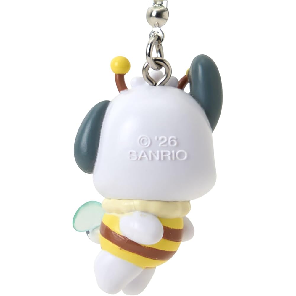 Sanrio Pochacco Keychain Flower Loving Bee Design Cute Accessory