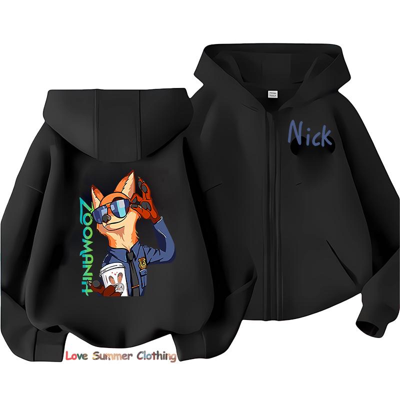 Zootopia Zip Up Hoodies for Kids Judy Nick Hooded Sweatshirt Boys Pullovers Cartoon Girls Hoodie Sportswear New Year Gift