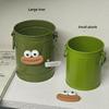 Big Mouth Small Iron Bucket Desktop Pen Holder - Cute Student Stationery & Makeup Brush Organizer